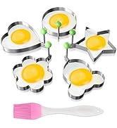 5Pcs Egg Ring Molds for Cooking - Stainless Steel Ring Set Flower Mold Cool Kitchen Gadgets Fried...