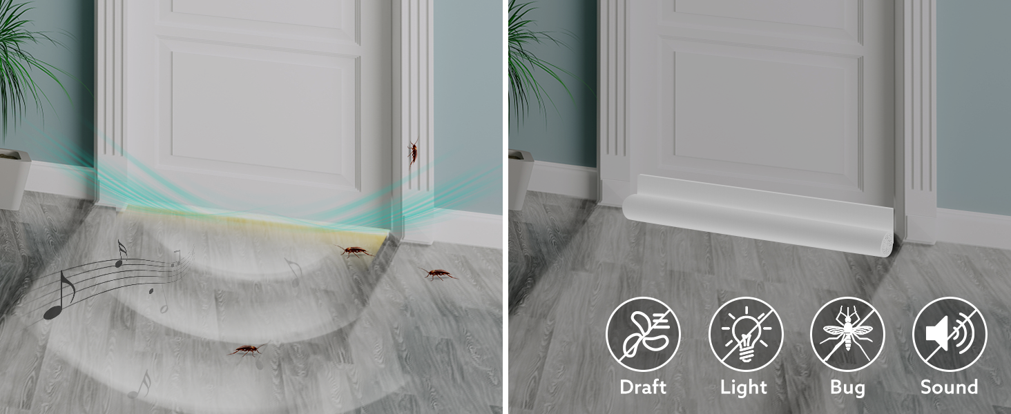 HomeProtect Under Door Draft Stopper 36 Inch Adjustable