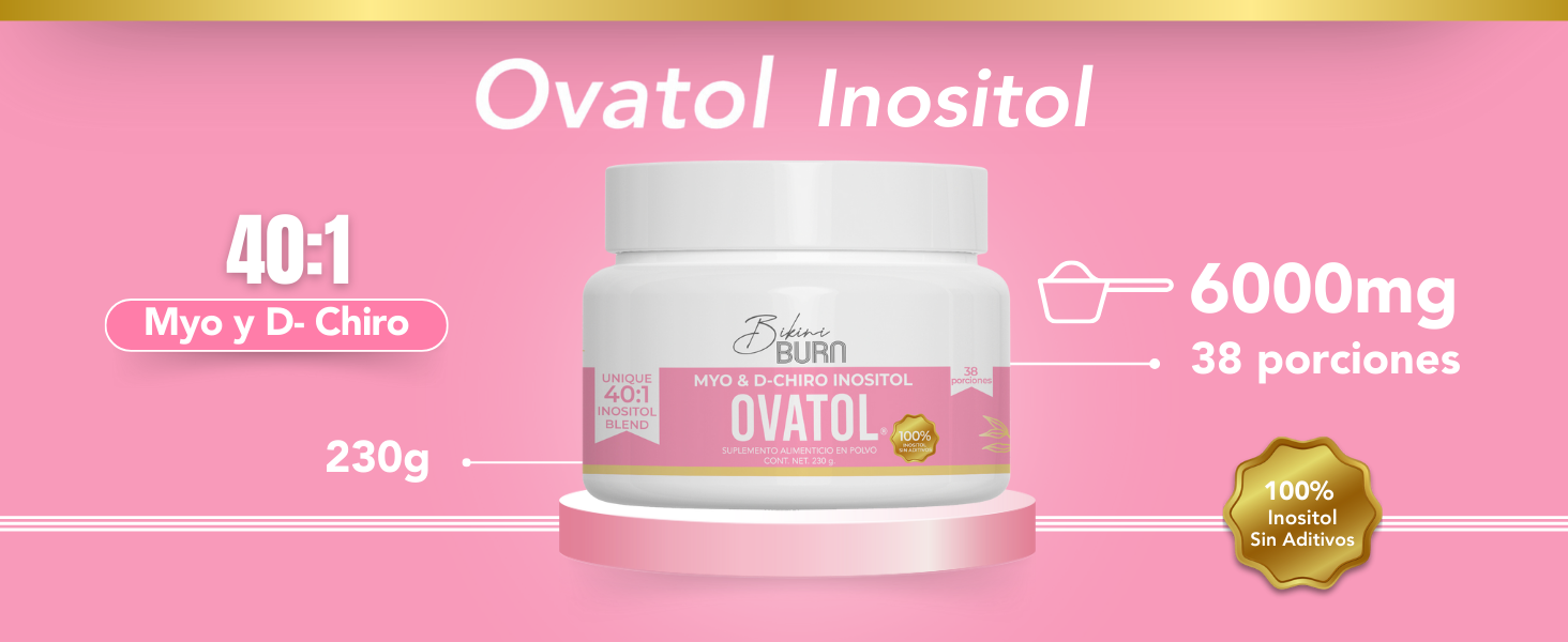 Ovatol Inositol 100% Puro Mezcla Optima 40:1 Myo y D-Chiro Inositol sin aditivos