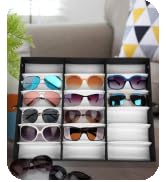18 Grids Glasses Storage Box, Eyewear Display Case Jewelry Watch Organizer, Sunglass Organizer St...