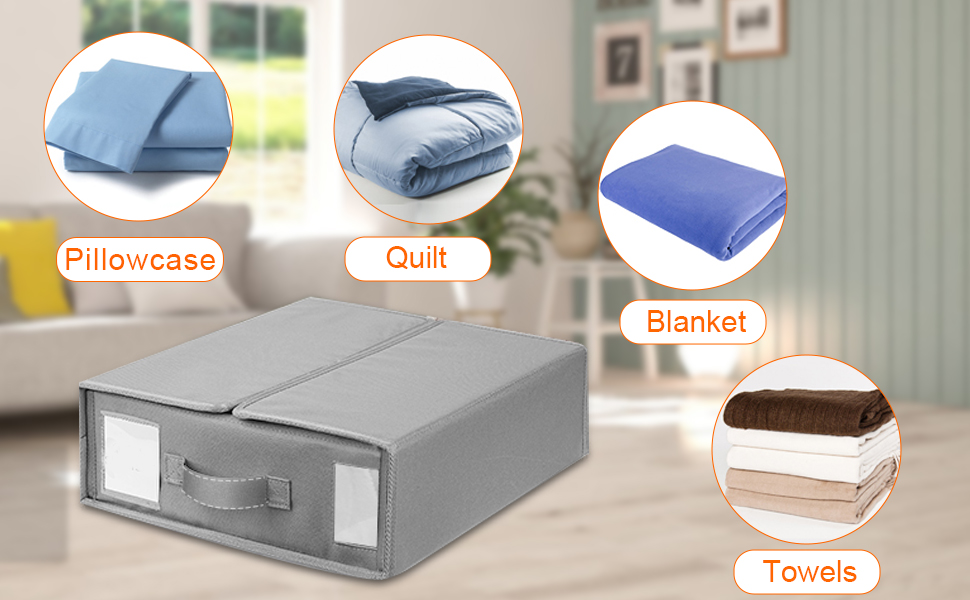 lazywoodpecker Bed Sheet Organizers and Storage, Foldable Storage Box