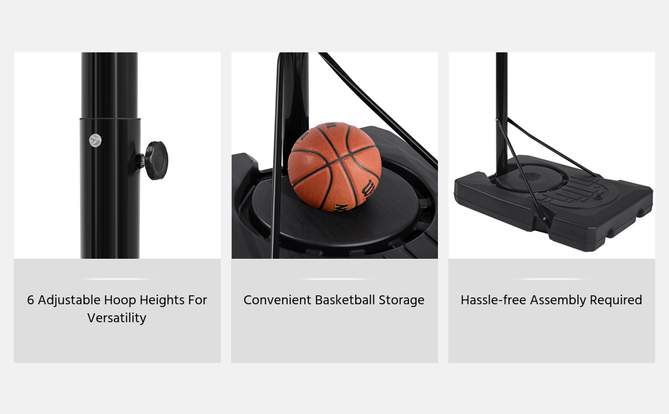 Yaheetech Portable Basketball Hoop Stand Height Adjustable 7.610ft