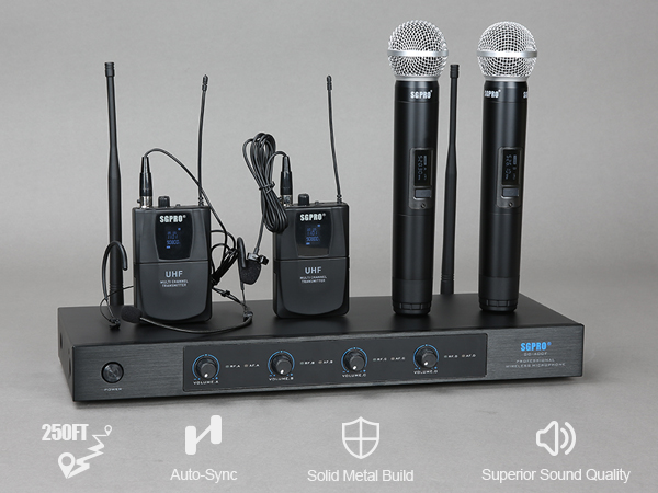 Amazon.com: SGPRO 4-Channel Wireless Microphone System