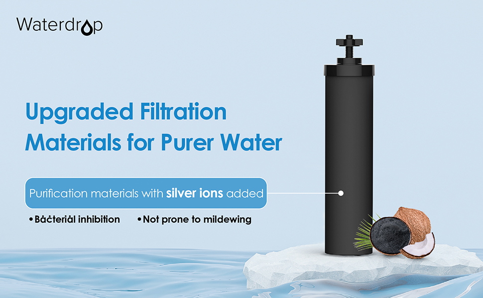 Waterdrop Upgrade NSF/ANSI 372 Certified Water Filter, Silver Ions Added