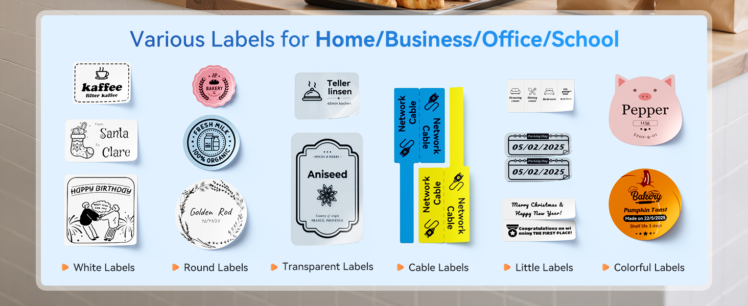 Various Labels for Home/Business/Office/School