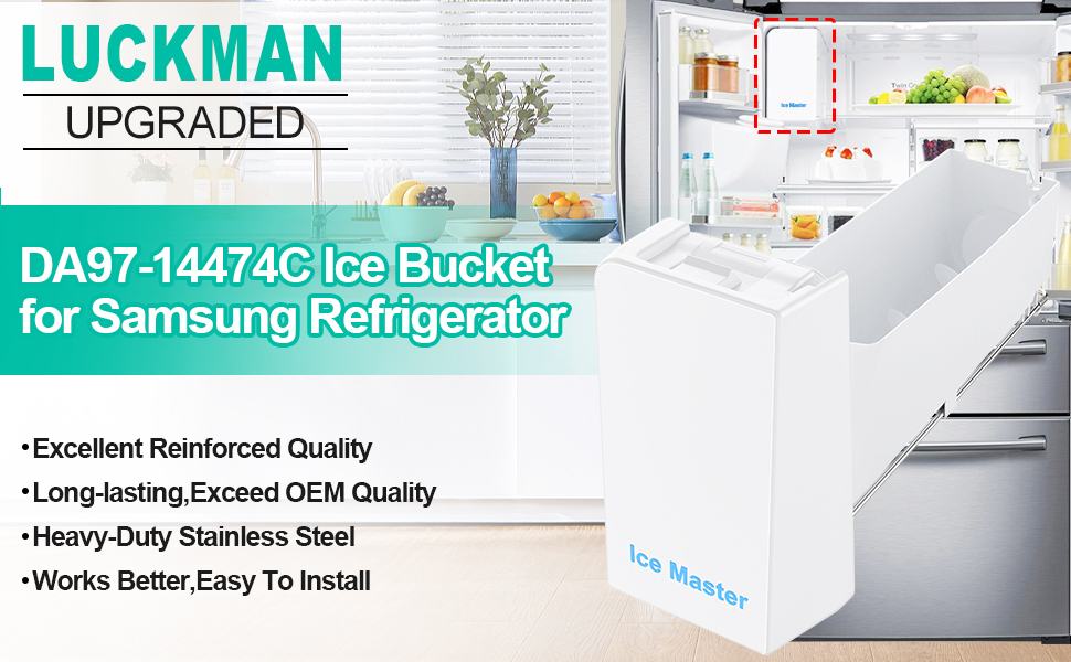 UPGRADED DA9714474C Refrigerator Ice Bucket Compatible