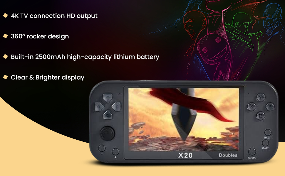 Buy JHT X20 Mini Handheld Game Console 4.3 Inch Portable Pocket Game