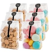 Jucoan 200 Pcs Translucent Plastic Cookie Bags with 200 Stickers, 3.5 x 9 Inch Cellophane Cookies...