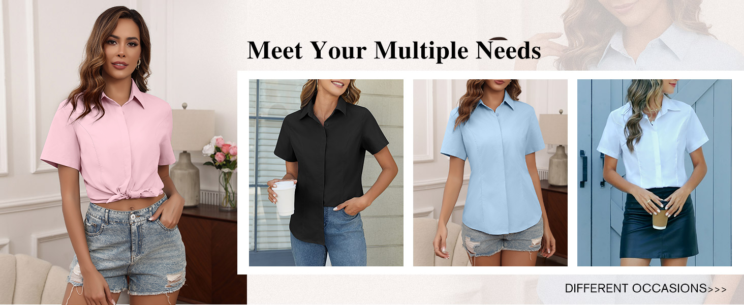 short sleeve v neck shirts for women