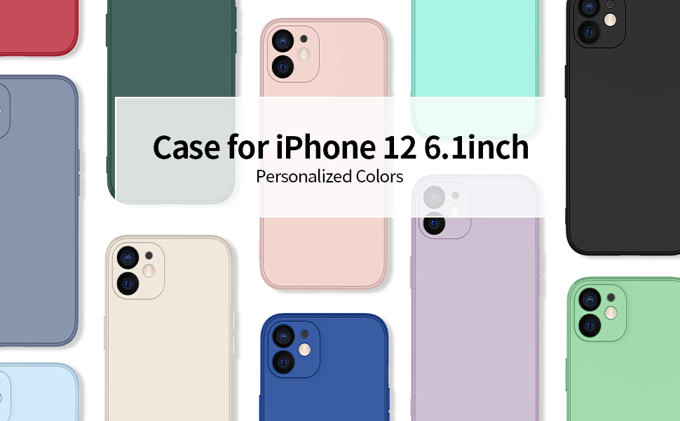 Qasyfanc Liquid Silicone Case for iPhone 12 Case and 2 Pack Screen