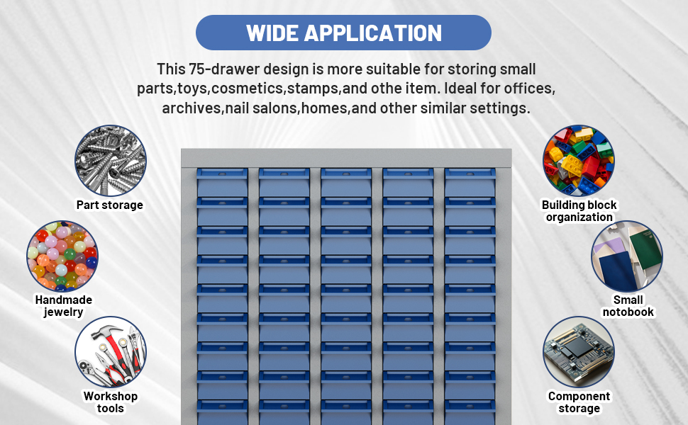 Parts Storage Cabinet – Multi-Purpose Organizer for Screws, Bolts, Nails, Craft Supplies, Legos