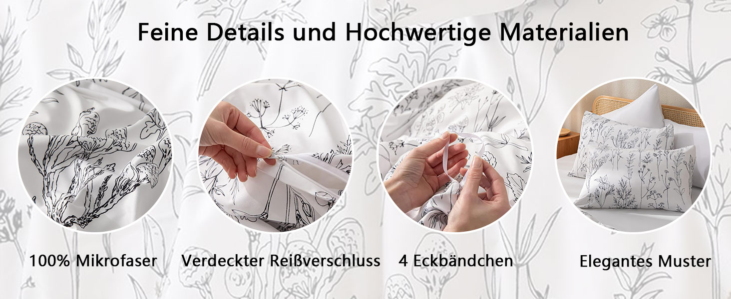 Floral Bettwäsche Set