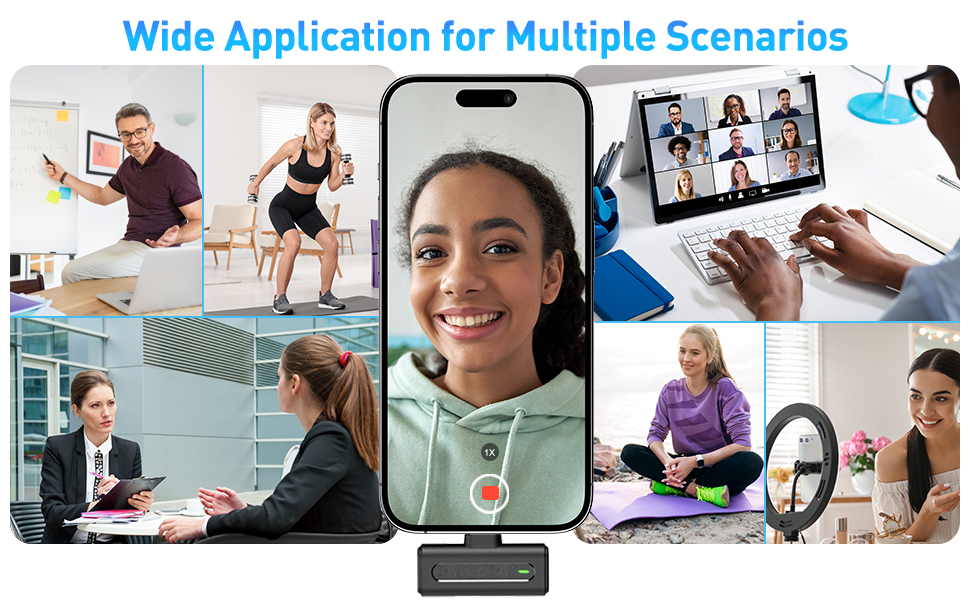 HOPTO Wireless Lavalier Microphone for iPhone,2 Pack, with