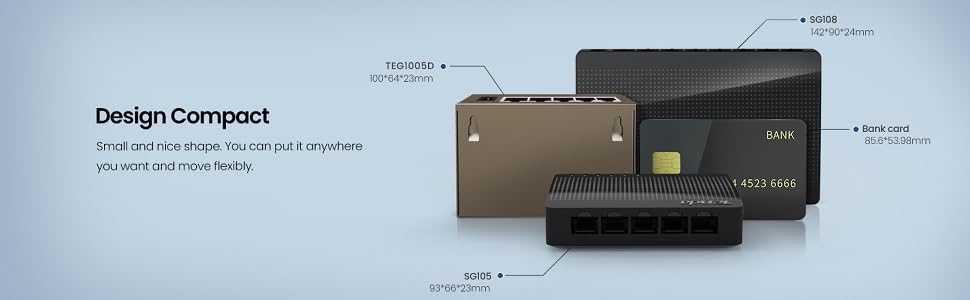 TENDA-SG105 5-Port 10/100/1000Mbps Ethernet Switch