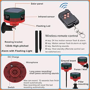solar outdoor motion sensor alarm