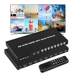 Amazon | ENBUER KVM 4K 30Hz HDMI画面分割切替器 多機能 8x1