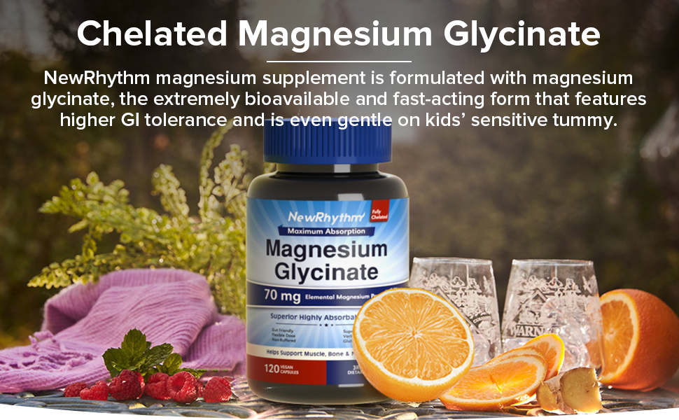 NewRhythm Magnesium Glycinate is specially designed for adults and kids.