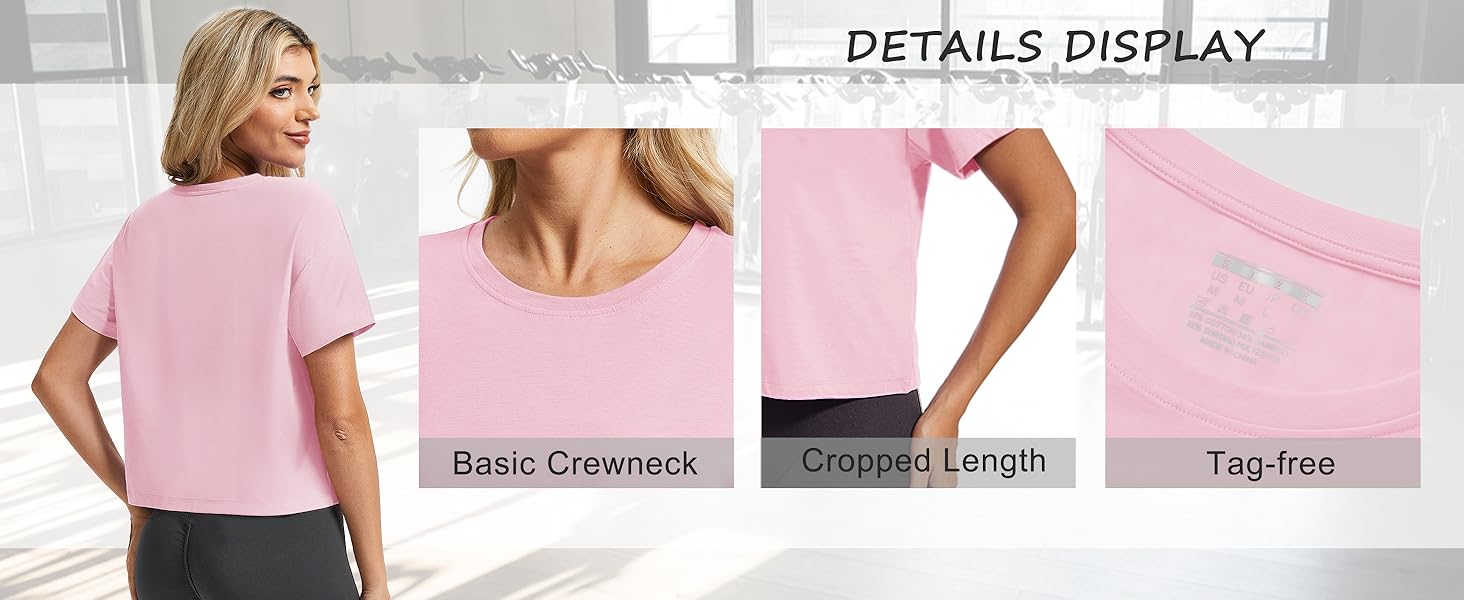 basic crewneck, cropped length, tag free