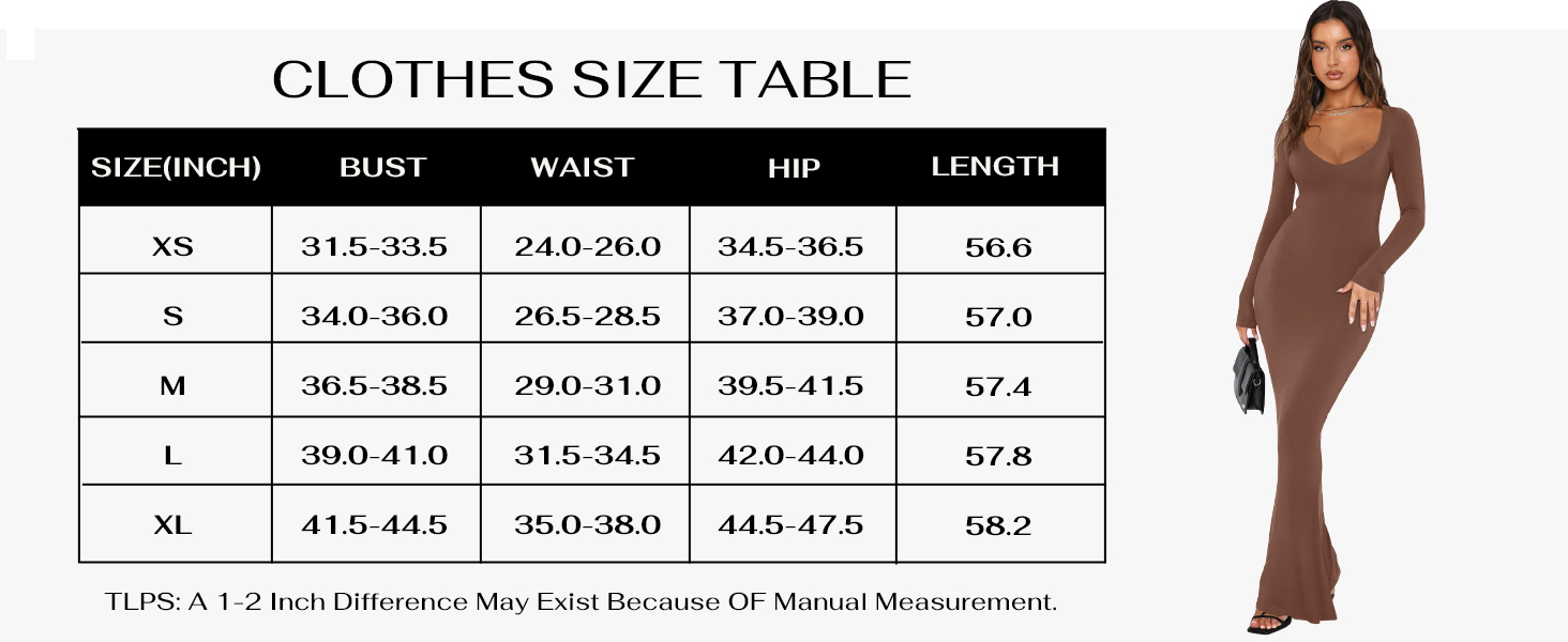 REORIA Women's Sexy V Neck Long Sleeve Maxi Dress Casual Lounge Ribbed Bodycon Long Dresses