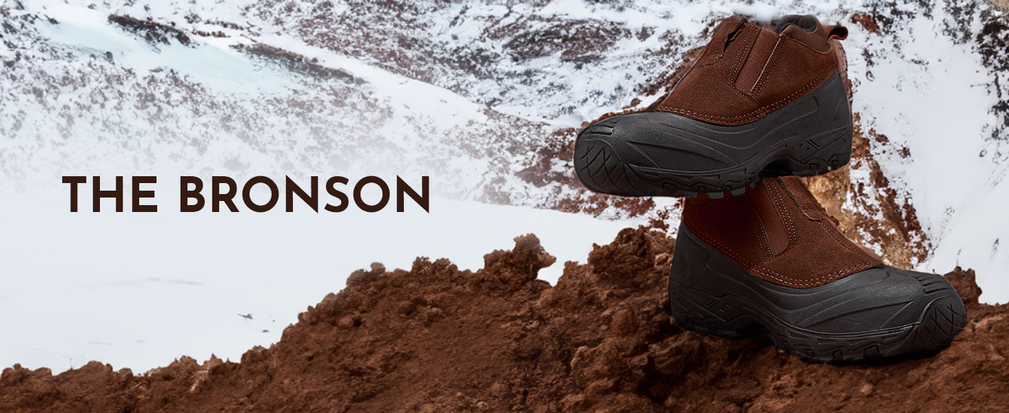 LONDON FOG Bronson Slip On Snow Boots for Men Waterproof