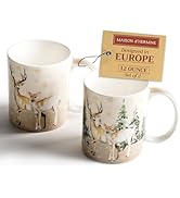 Maison d' Hermine Coffee Mug with Handles Fine Bone China Mugs Pack of Two Tea Cups for Hot Bever...