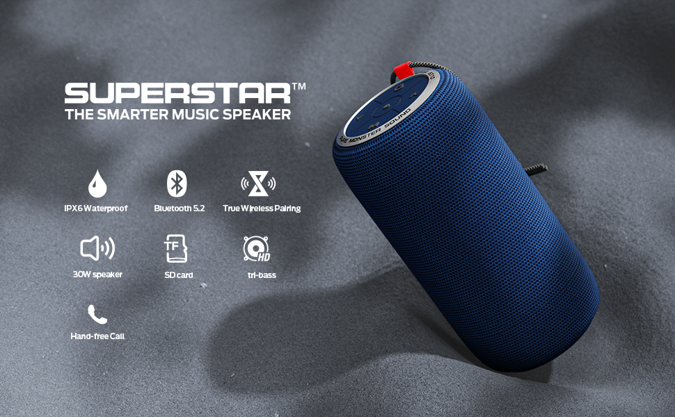 Monster S310 Upgraded Bluetooth Speaker, 30W Portable Bluetooth Speaker ...