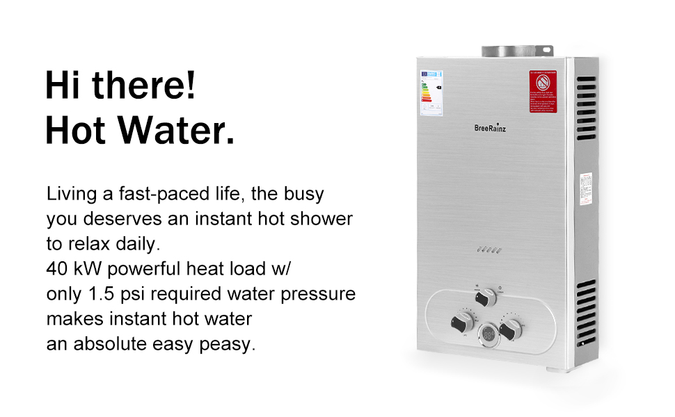 20LPM Propane Water Heater,40KW Tankless Water Heater w/Super Low 1.5