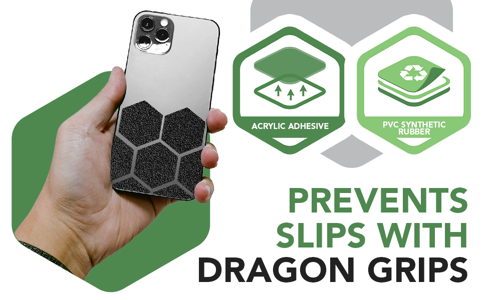 Dragon Grips Rubber Grip Tape 1 Inch Black Hexagon 25pc