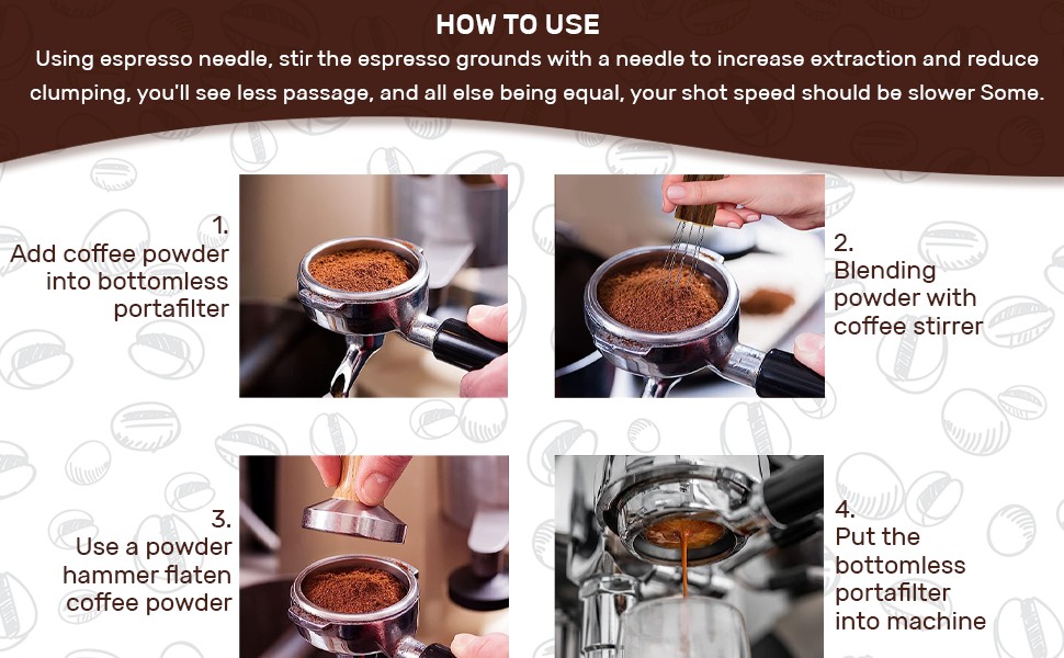 Coffee Pin Tamper Espresso Coffee Tamper 6 Needle Coffee Stirrer