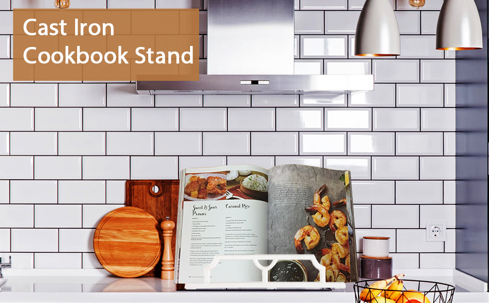 Vintage Cookbook Stand Cast Iron, Decorative Metal Cookbook