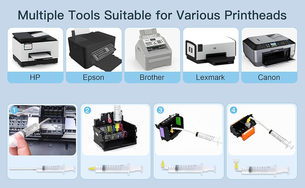 Printhead Cleaning Kit Mars Online Inkjet Printer Head Cleaner Compatible for HP