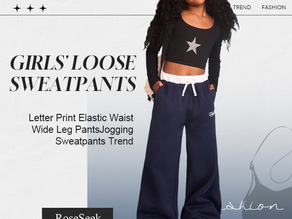 Amazon.com: RoseSeek Girl's Baggy Sweatpants Letter Print Elastic