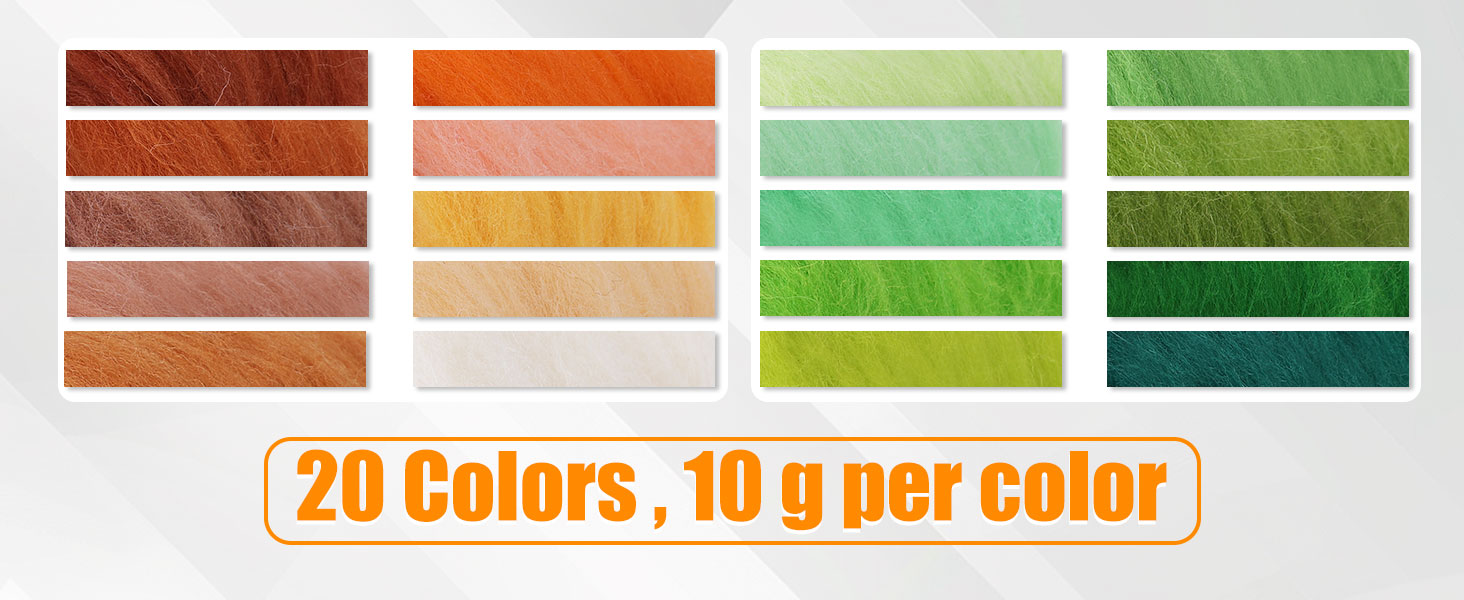 10 Colors Fiber Wool