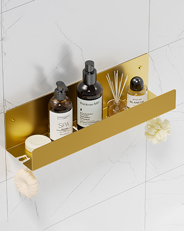 Bathroom Shower Shelf Organizer with 2 Hooks