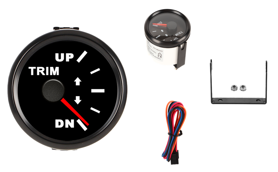 Marine Trim Gauge, 52mm 2in Boat Trim Balance Gauge Meter