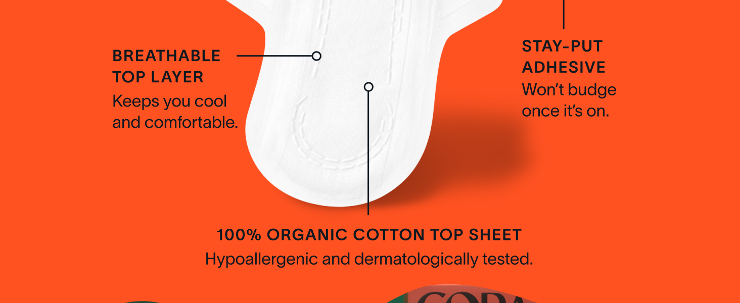 Overnight pad features