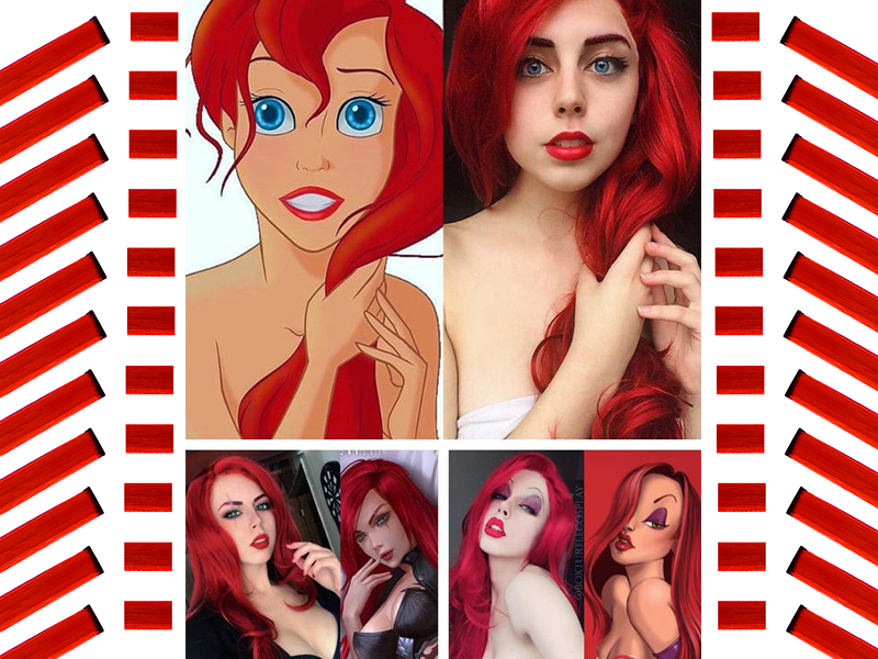 22 PCS Red Hair Extensions Clip in, Olldag Colored Party