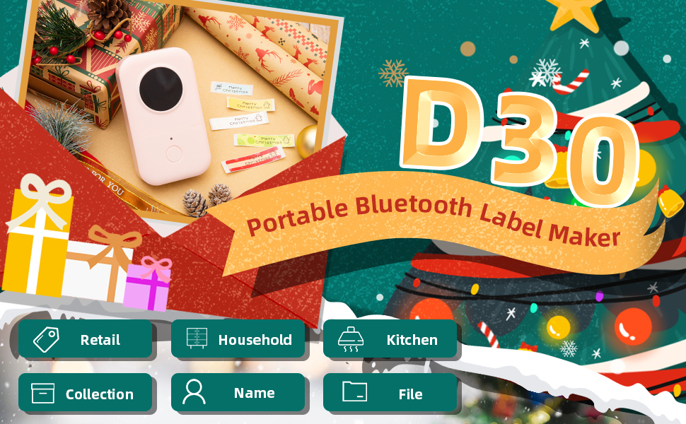 Label Maker Machine, Phomemo D30 Portable Bluetooth Label Printer with