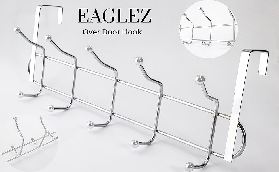 Eaglez Over Door Hooks with Stainless Steel Having 10 Segments Over