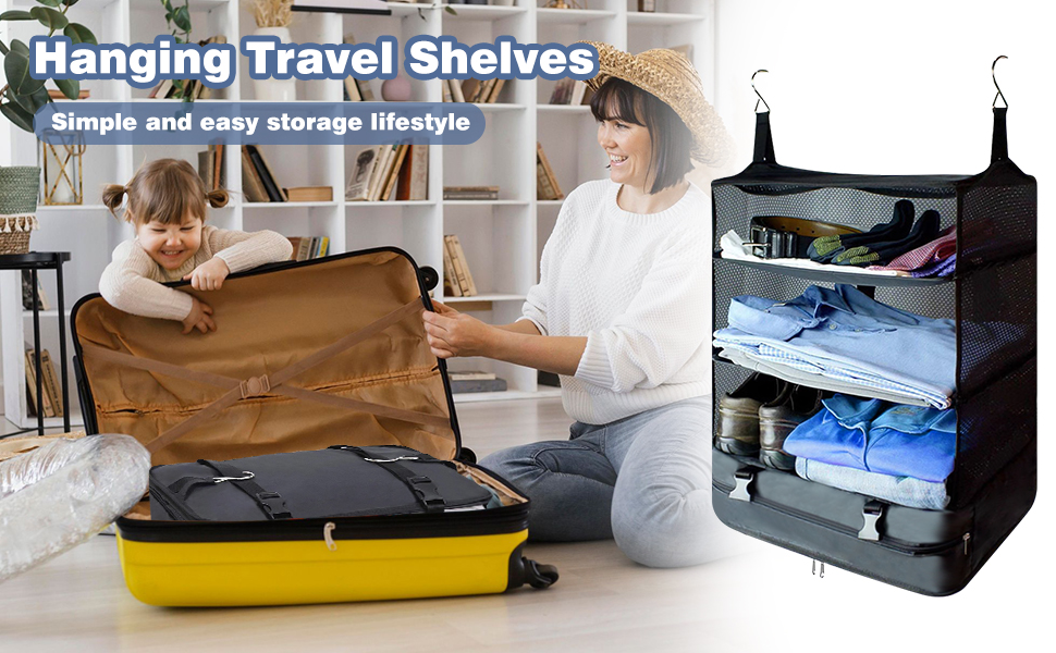 Hanging Packing Cubes for Travel, Collapsible Hanging
