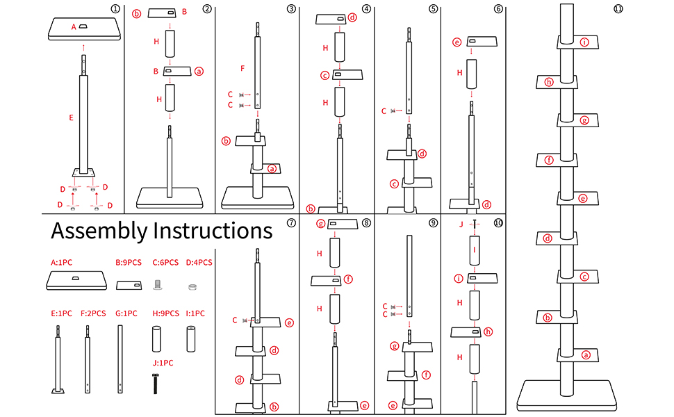 Tier Metal Vertical Bookshelf Tower