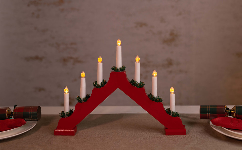 Marco Paul Christmas Candle Bridge Festive Traditional LED Flameless
