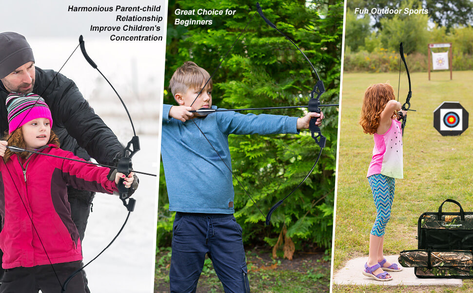 VALYPANOR Bow and Arrow Set with Quiver for Kids and Teens Youth Junior