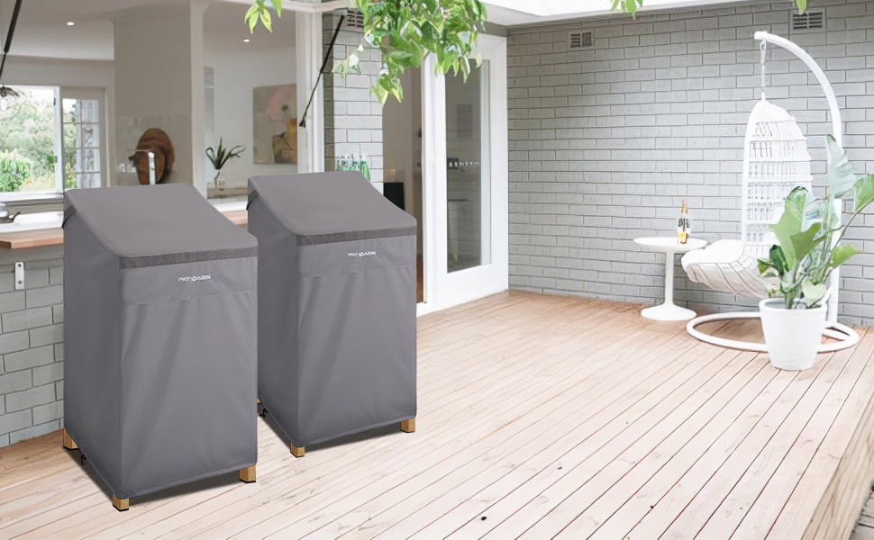 Stackable Patio Chair Covers 48inch Tall Waterproof Grey Patio Bar Chair & Stool