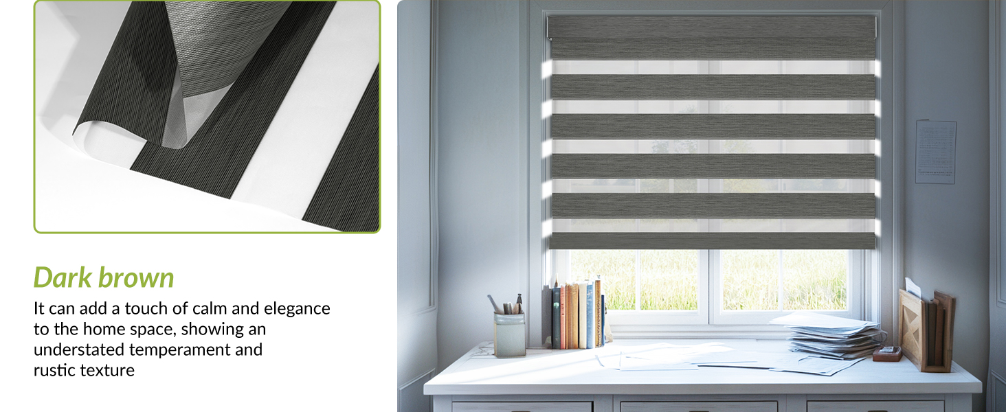 MoDanCeQ Cordless Zebra Blinds for Windows,Day & Night Dual Purpose