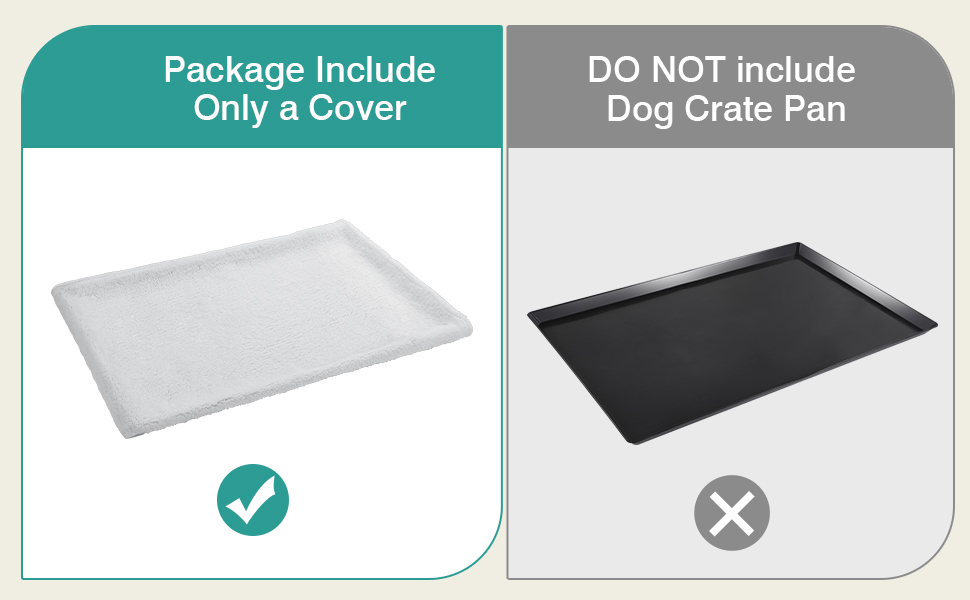 HOMBYS Furry Dog Crate Liner Reversible Crate Pan Cover 48