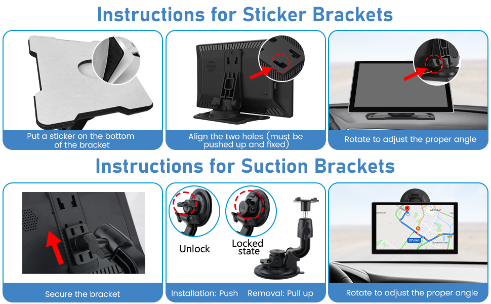 AWESAFE Wireless Apple Carplay Android Auto Screen, 9 Inch IPS Full