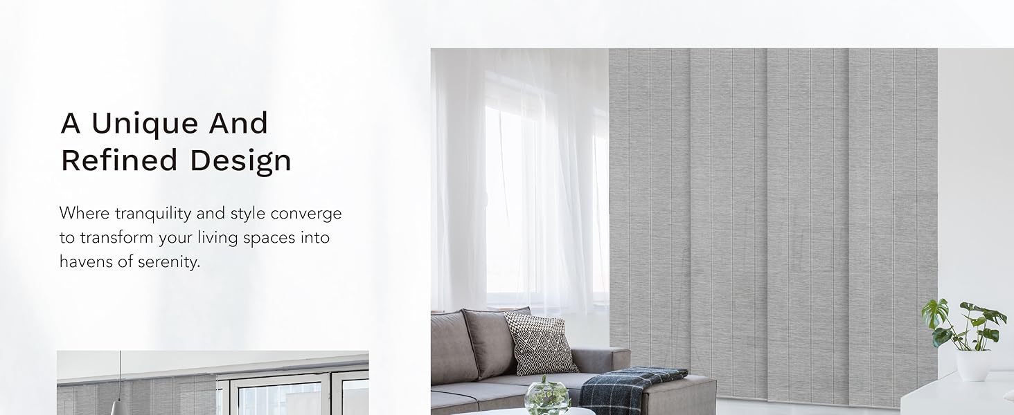 GoDear Design Blue Sliding Panel Track Blind, Vertical Blind, Closet Door, Room Divider