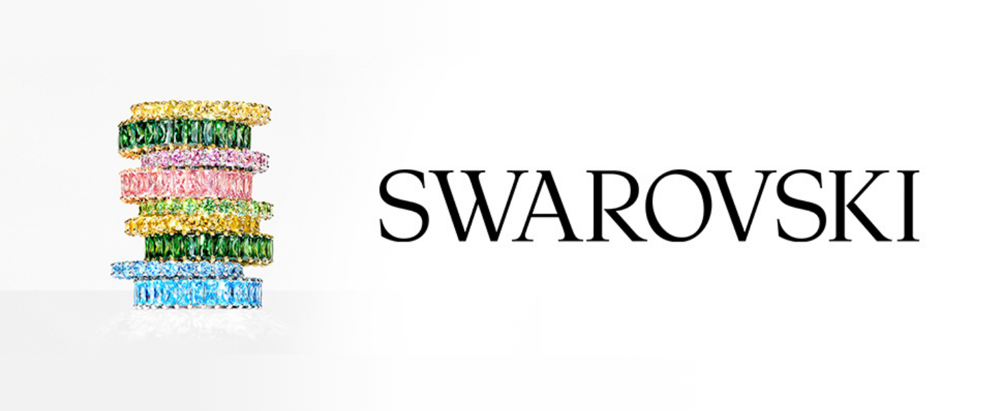 Swarovski ring jewellery gem crystal green crystal pink gem novelty jewelllery