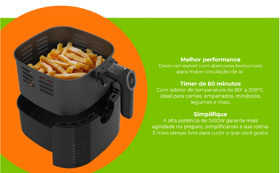 Fritadeira Sem Óleo 4L Cadence Cook Fryer